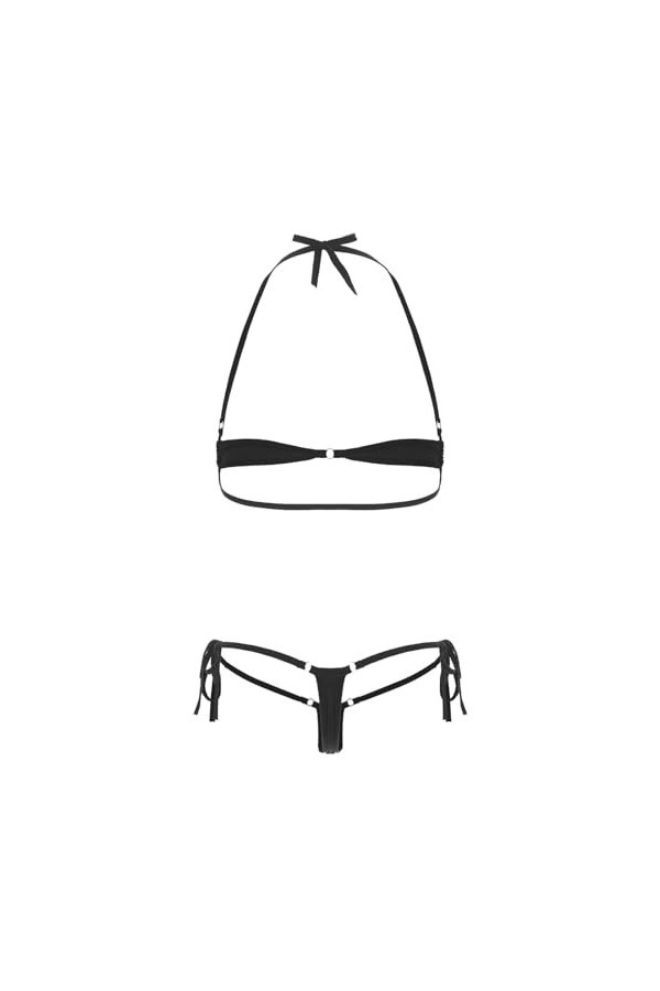 Lingerie Sexy Femme Coquine Hot Ouverte &nbsp;Soutien-Gorge Dos Nu avec Tongs De Bain, Rose Rouge, Taille Unique