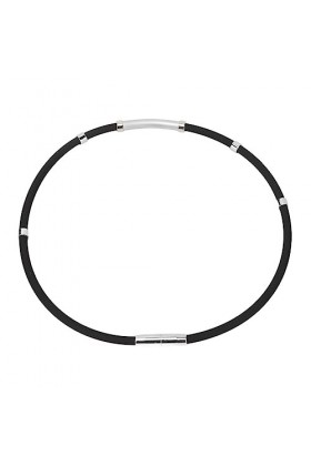 Collier de Sport en Silicone, Collier déquilibre Flexible, Anneau en Métal élégant et Sûr pour les Soins de santé pour lent