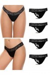 Ekouaer 4 Pièces String Ensemble de Cordes Femme Culotte Sexy Lingerie Grande Taille Ensemble de Cordes Sexy Femme Noir S, No