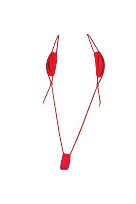 Lingerie sexy pour femme avec soutien-gorge et culotte, Rouge, taille unique