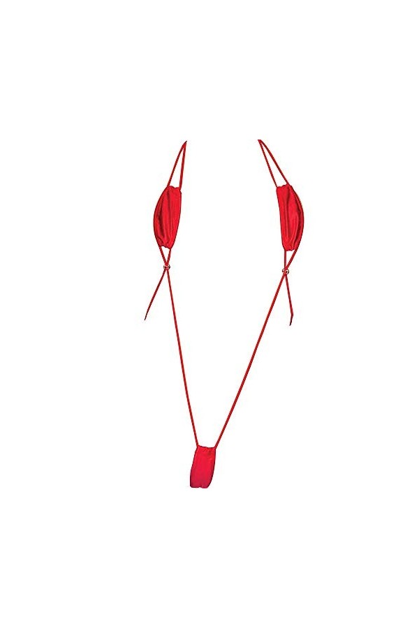 Lingerie sexy pour femme avec soutien-gorge et culotte, Rouge, taille unique