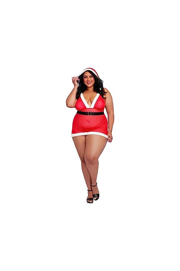 Dreamgirl Santa Chemise Set, Rouge, Taille Unique Lot de 2 Femme