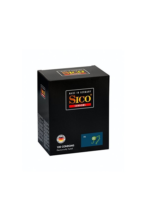 SICO XL préservatifs - Taille 54 mm - latex de caoutchouc naturel - emballé individuellement dans une boîte - 100 pièces - Ma