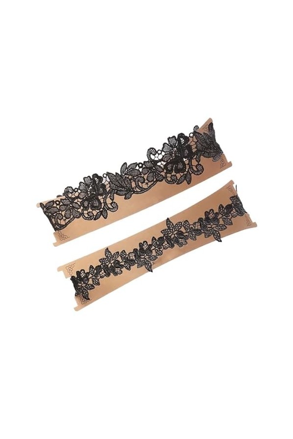 Jarretelles de Mariage en Dentelle brodée, 2 pièces/Ensemble, Jarretelles Sexy for Dames/Anneaux de Cuisse de mariée Color :