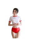 SINMIUANIME Tenue décolière Cosplay Étudiante Sportswear Uniforme Short Bretelles Femme Ensemble Lingerie Sexy, 6913 rouge b