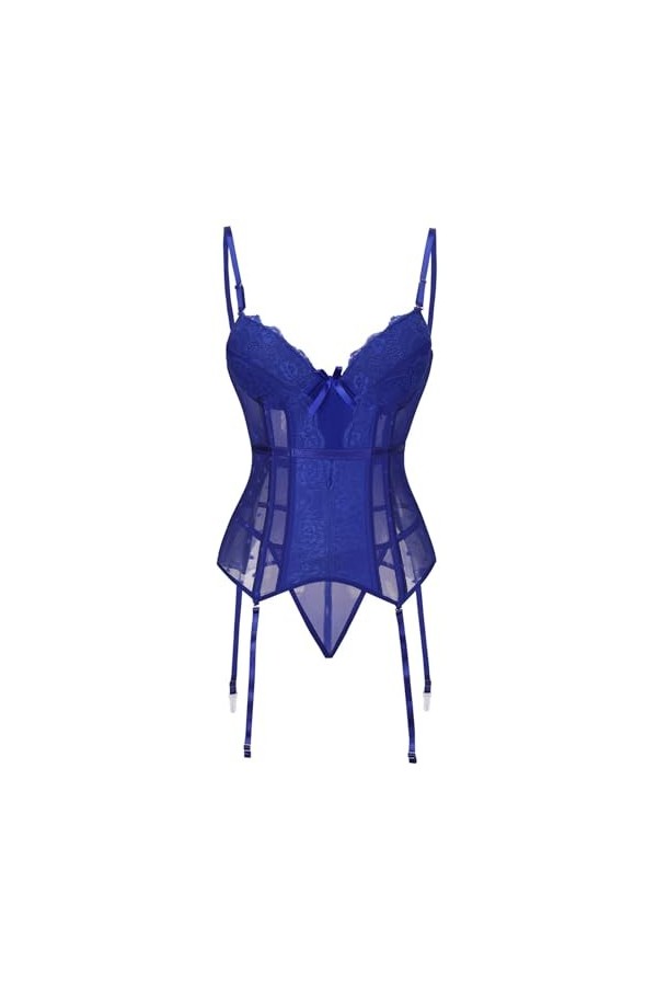 EnTyze Corset Sexy en dentelle creuse, jarretelles en arête de poisson, costume séparé, vêtements façonnants Color : Red, Si