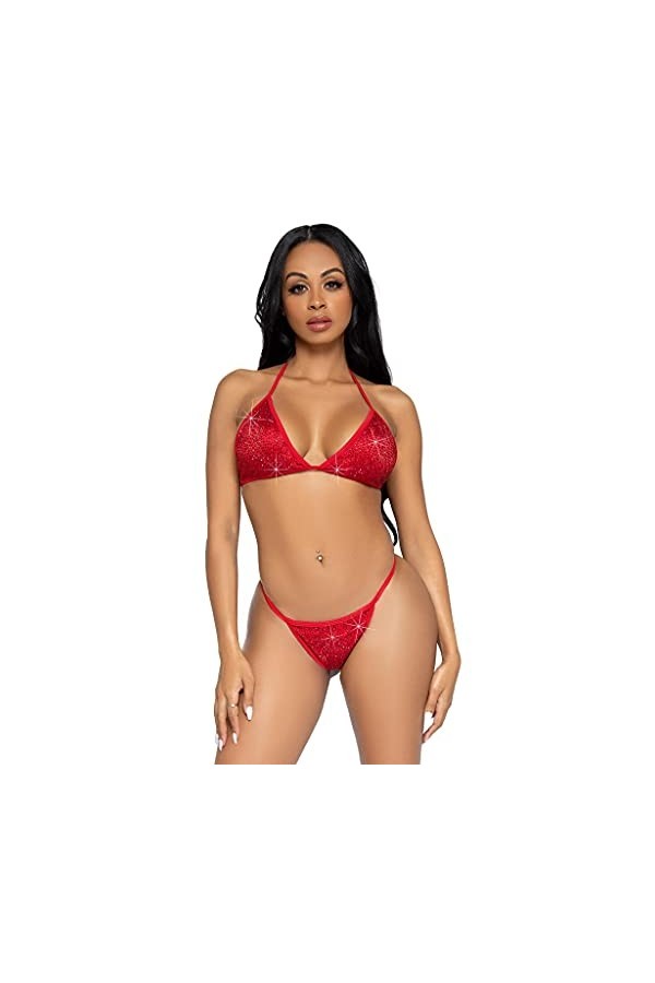 Leg Avenue Ensemble Bikini Phoenix Lingerie, Rouge, L Femme