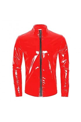 Maillot de corps en cuir verni pour homme - Haut pour muscle - Haut en cuir - Vêtement de fête - Vêtement érotique - Clubwear