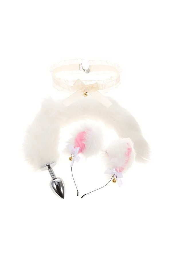 PartyKindom Queue de Renard Buttpulg Anime Cosplay Costumes pour Femme Queue de Renard Oreilles et Queue de Renard Faux Serre