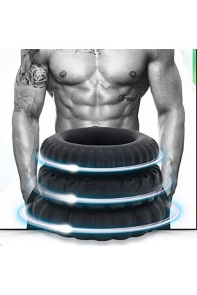 US-DXB Lot de 3 anneaux de retard en silicone épais noir pour homme