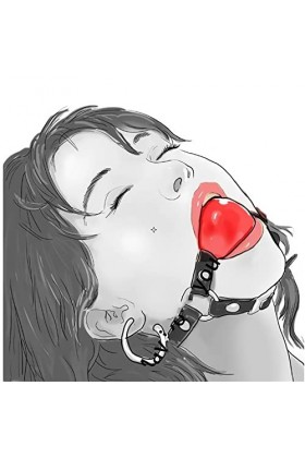 Iron-Story Bandes de Cuir Bouche Balle Jouet en Silicone pour Jeu de Rôle