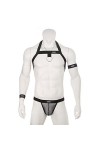 CHOUBAGUAI Ensemble harnais de poitrine pour homme en maille String sexy Sous-vêtements culottes Jockstrap Lingerie arnes Hom