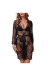 EnTyze Lingerie Sexy, Maille Transparente Chaude, Robe Extérieure Confortable À Bretelles Européennes Et Américaines en V Pro