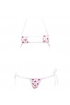 SINGUYUN Lingerie sexy en forme de fraise avec micro bikini et string, 316 blanc et rouge, taille unique