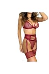 Midnight Ensemble de lingerie perspective soutien-gorge ajouré string jarretelles ensemble sexy femme lingerie sexuelle, rose