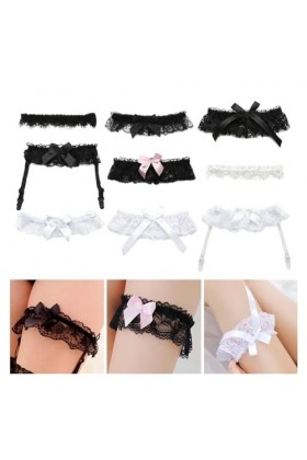 Anneau de Cuisse à nœud Papillon for Femmes, Jarretelles en Dentelle, Jarretelles de Mariage, Cosplay, Bas de Cuisse à la Mod