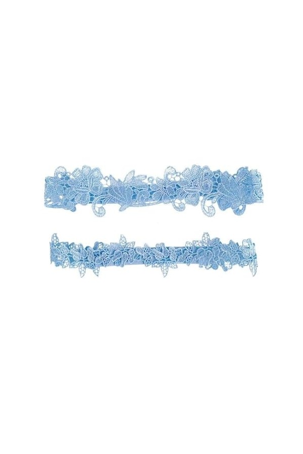 Anneau de Cuisse en Dentelle brodée for Femmes, décoration de Bal de Mariage, Sangle Extensible Color : Black, Size : 40-60c