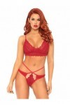 Leg Avenue 81578 Bralette en Dentelle/String Rouge Taille M/L EUR 42-44
