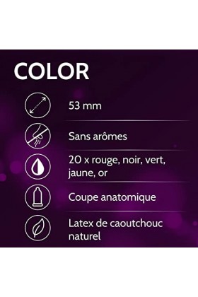 VIBRATISSIMO Préservatifs Color - lot de 100 & lubrifiant I Sensationnels & extra lubrifiés I Préservatifs colorés I Contrace