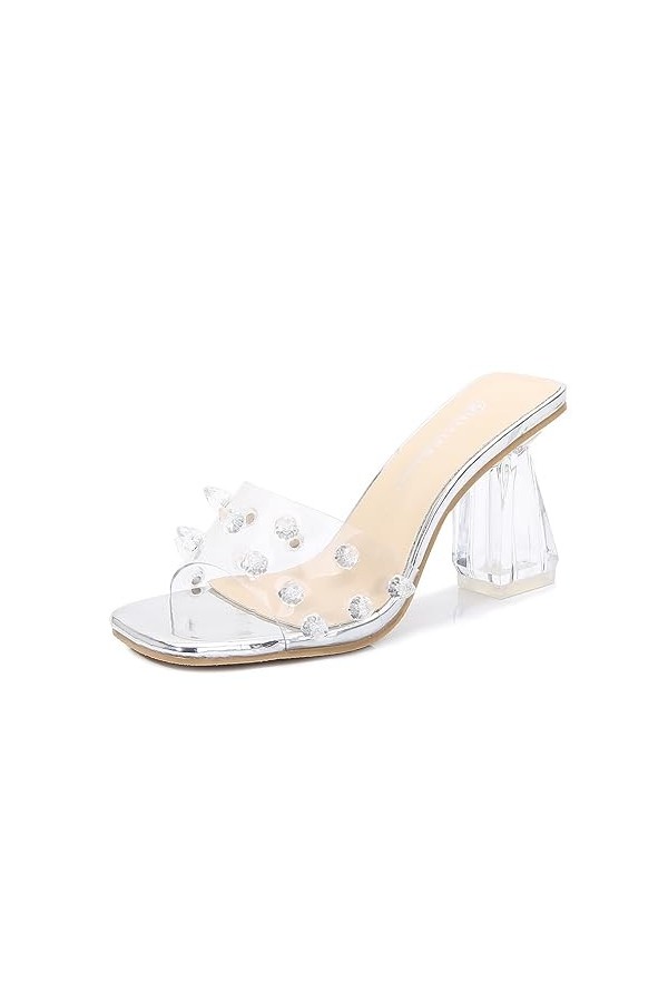 Sandales à talons hauts glamour et sexy décorées de cristaux - Apparence élégante et élégante Sandales impressionnantes et te