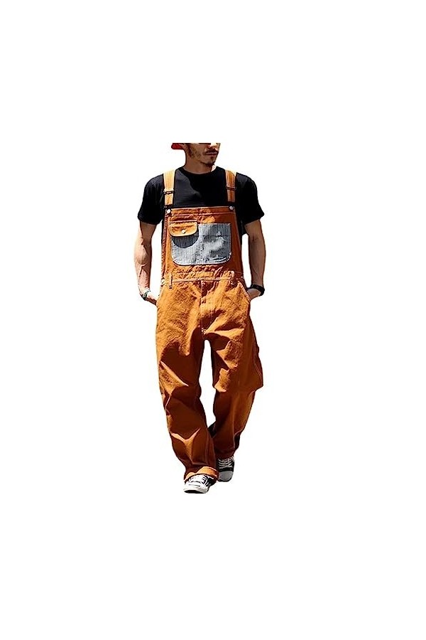 Gefomuofe Salopette pour homme - Salopette ample - Réglable - Style vintage - Salopette en jean - Combinaison de travail, Ora