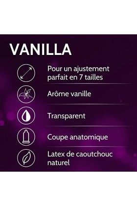 VIBRATISSIMO Préservatifs XXL Vanille 50 unités et gel lubrifiant I préservatifs pour hommes I préservatifs à la fine épaisse