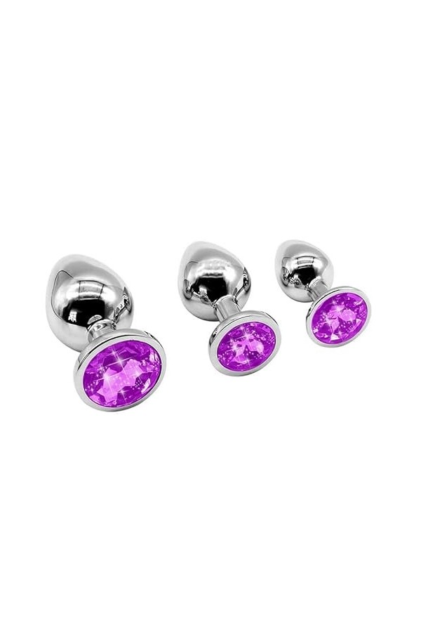 HytTer Göđë Jouets En Métal Diamant 3 Jouets En Acier Inoxydable Violet Pour Les Jeux Féminins- Plüg Añäl Plüg Añälë Fémmé