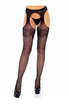 Leg Avenue Polka Dot Collants, Black, Taille Unique Femme