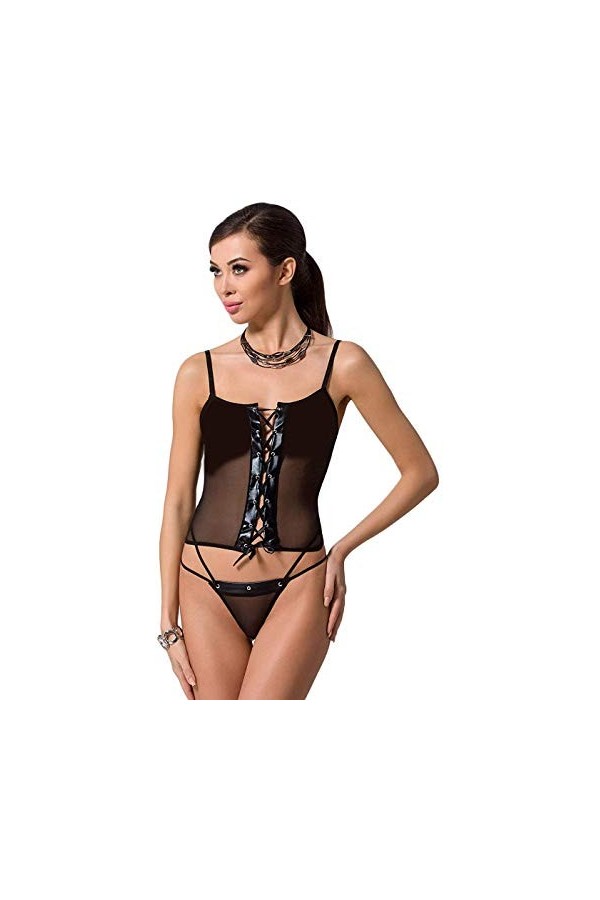 Selente Love & Fun Ensemble de Lingerie Chic à 3/4 pièces: Soutien-Gorge, Slip, Porte-Jarretelles et Bandeau pour Les Yeux 