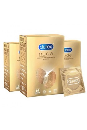 DUREX PREMIUM - 8 Préservatifs Nude Extra Lubrification - ULTRA FINS 24 Préservatifs 