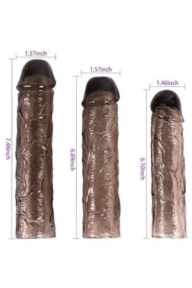 She is Love Qians Pénis Extenseur de Manche préservatif pour Homme Retard rehausser Gaine réaliste Renfort de MembraneSensati