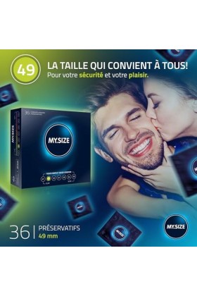 Préservatif MY.SIZE 49mm, 36 pièces - ajustement parfait et taille adaptée à chacun