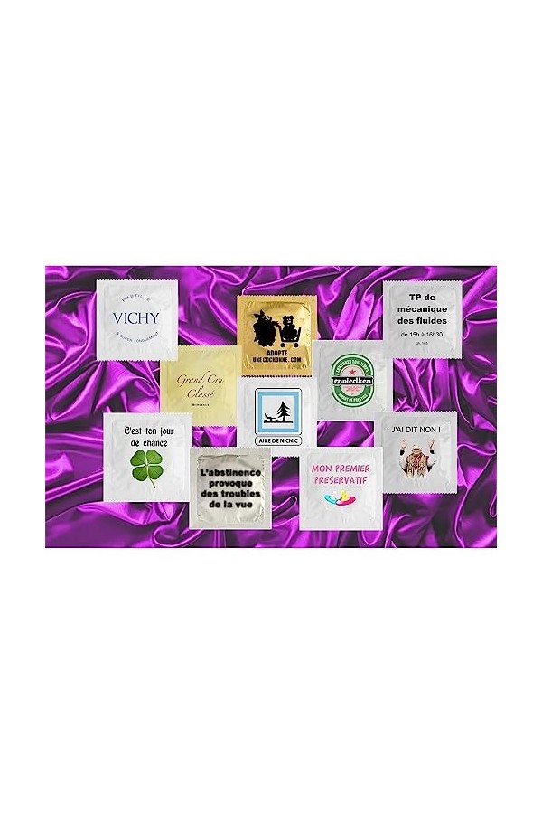 Préservatif Humoristique - Lot de 10 - Idée de Cadeau Drôle - Imprimé en France - En Latex Fin et Résistant LE COIN POP CULT