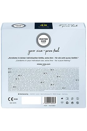 MISTER SIZE Préservatifs Ultra fins Très Fins et Extra Lubrifiés / Préservatifs Hommes Fins à Votre Taille 49 mm, Paquet de