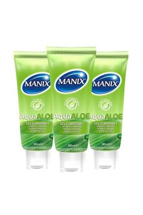 Manix - Lot de 3 Gel Lubrifiant Sexuel Extra Doux à Base deau - AQUA ALOE - 80ml