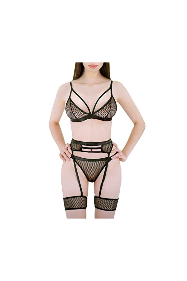 Sodacoda Ensemble de Lingerie Extravagante pour Femme au Design Séduisant Rouge M 