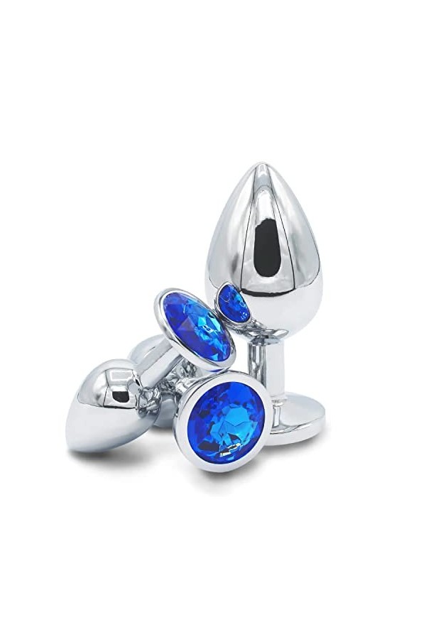 HytTer 3 Tailles Différentes de Jouets En Diamant Bleu Pour Débutantes Ḁṉḁl Plṳg Ḁṉḁle Fémmé Prôsṱḁṱe Deḇṳṱḁṉt Hömmé Vḯḇrḁṉṱ 
