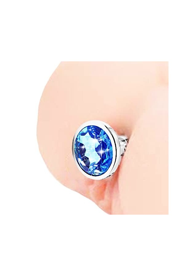 HytTer 3 Tailles Différentes de Jouets En Diamant Bleu Pour Débutantes Ḁṉḁl Plṳg Ḁṉḁle Fémmé Prôsṱḁṱe Deḇṳṱḁṉt Hömmé Vḯḇrḁṉṱ 