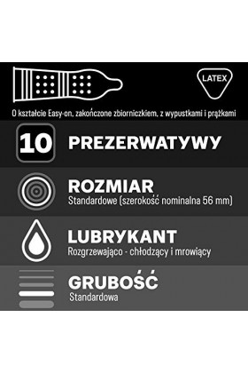 Durex, Préservatifs Intense - Préservatifs nervurés et nubbés avec gel de stimulation pour une satisfaction féminine intense 