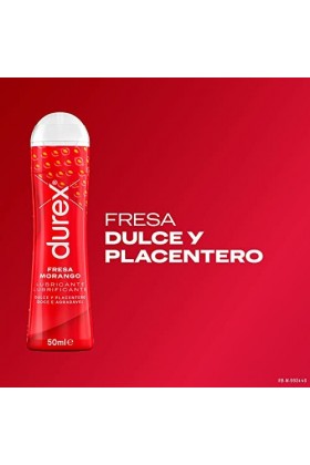 Durex Lot de 2 flacons de lubrifiant Parfum fraise à base deau 50 ml
