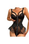 Femmes Une pièce Lingerie Sexy Dentelle Body Chemise de Nuit Femmes Lingerie Sexy Color : Black, Size : S 