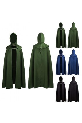 KBOPLEMQ Cape à capuche sorcière cosplay accessoire adulte cape médiévale cape vampire gothique noir robe manteau médiéval vê