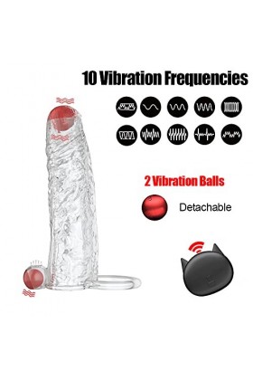 -Jøuet Šexué Mḁstuṛbâteúr Ġøde Jouet Masculin Manchon de Pénis, Vîbrante Manchon de Pénis Extension de Filetage Cock Manches 