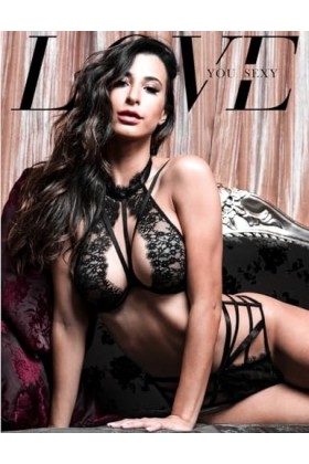 LOVE YOU SEXY Ensemble de lingerie en dentelle pour femme, soutien-gorge à bretelles et culotte, soutien-gorge ras du cou en 