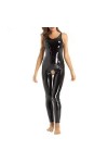 Duohropke Body Ouvert pour femme - En latex - En cuir verni - Manches longues - Pantalon chaud - Lingerie sexy - Clubwear, ro