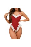 Fulidngzg Costumes sexuels pour femme - Sous-vêtements de Noël - Lingerie rouge chaude - Tenue de Noël - Lingerie érotique et