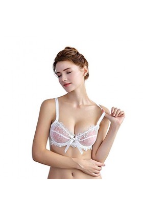 Varsbaby Femmes Soutien Gorge Sexy Transparent Ensemble sous Vêtements Coquin Demi Bonnet de Lingerie en Dentelle Soutiens-Go