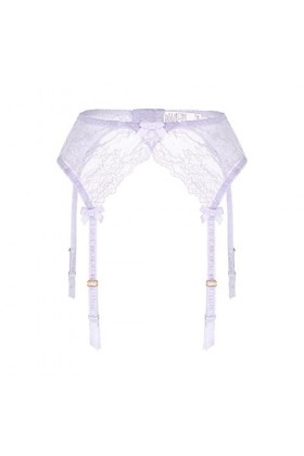 AWFOUGAR Porte-jarretelles sexy réglable en dentelle taille haute ajourée pour femme, bleu, Large