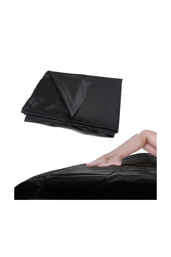 HytTer Matelas Imperméable en PVC Noir, Empêche leau de Se Mouiller, Peut Être Essuyé Et Plié pour Être Réutilisé