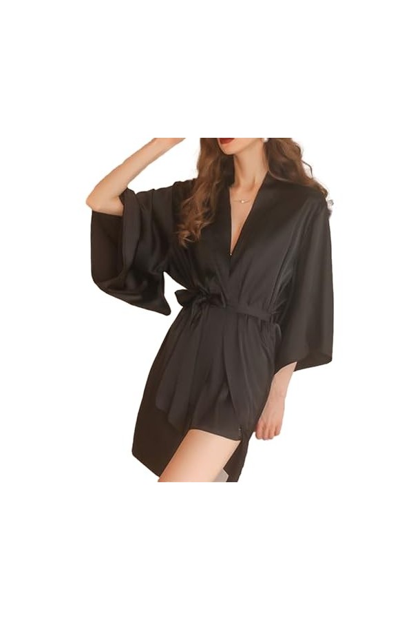 EnTyze Pyjama Sexy, Tentation Transparente, avec Coussinets dallaitement, Chemise de Nuit à Bretelles, Peignoir et Ensemble 